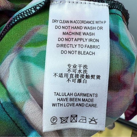 Kelli & Talulah Deep Front/Back V-Neck Silk Multicolor Sleeveless Dress Size M - Picture 12 of 16